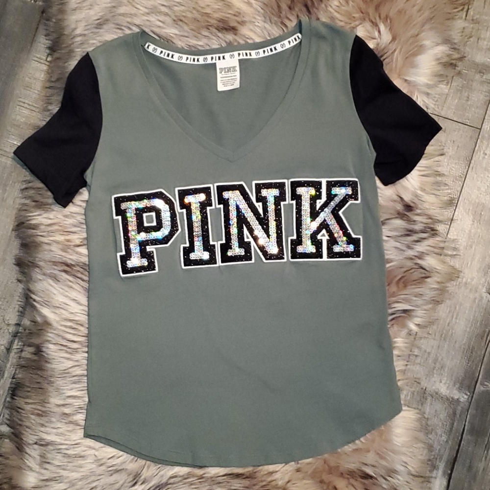 VS PINK Holographic Bling Short Sleeve